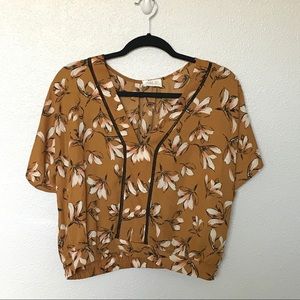Gold Floral Crop Top